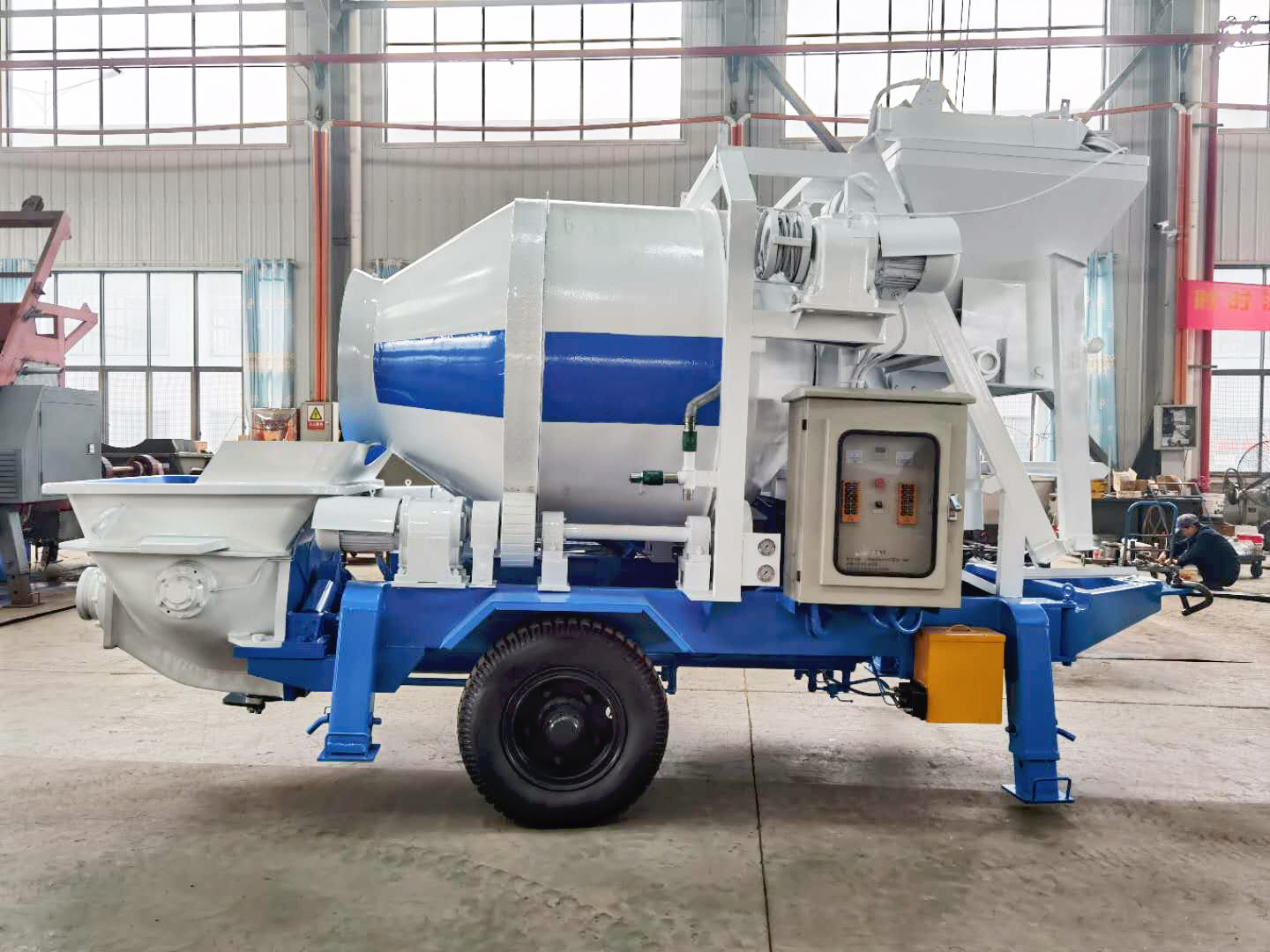 portable concrete mixer with pump