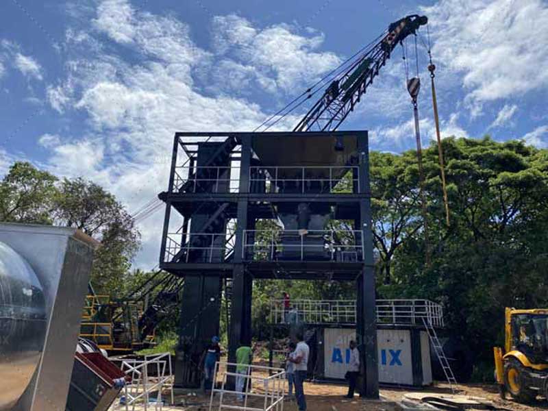 Installation of a batch asphalt mix plant in Sri Lanka